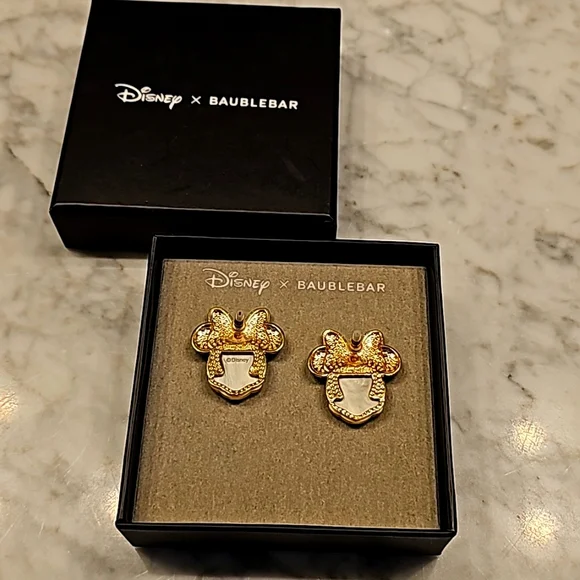 NWOT WOMEN'S DISNEY X BAUBLEBAR MINNIE MOUSE KISS MULTICOLOR STUD EARRINGS - Picture 8 of 11